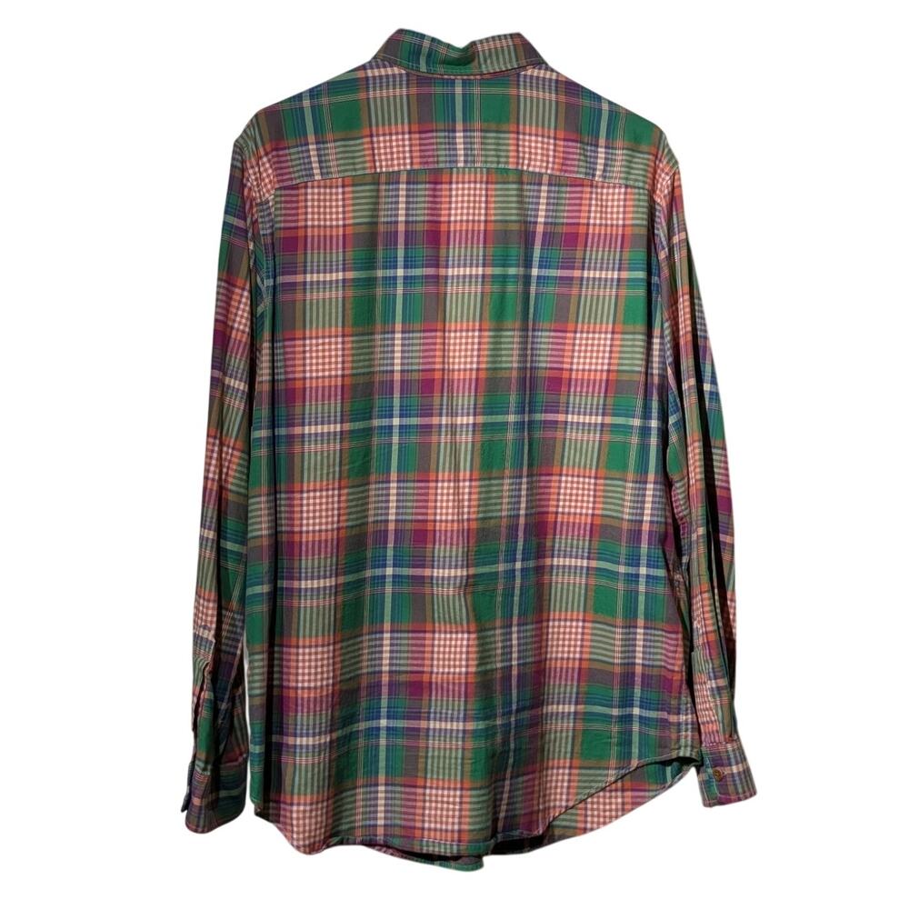 Vintage Polo by Ralph Lauren Green Plaid Button Down Shirt Mens Size L - Picture 2 of 9